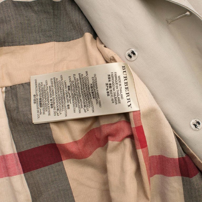 Burberry retailers trench made in thailand
