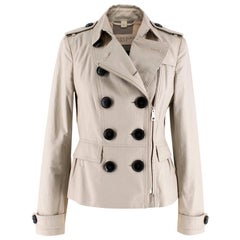Burberry Brit Beige Cropped Asymmetric Trench Coat - Size US 4