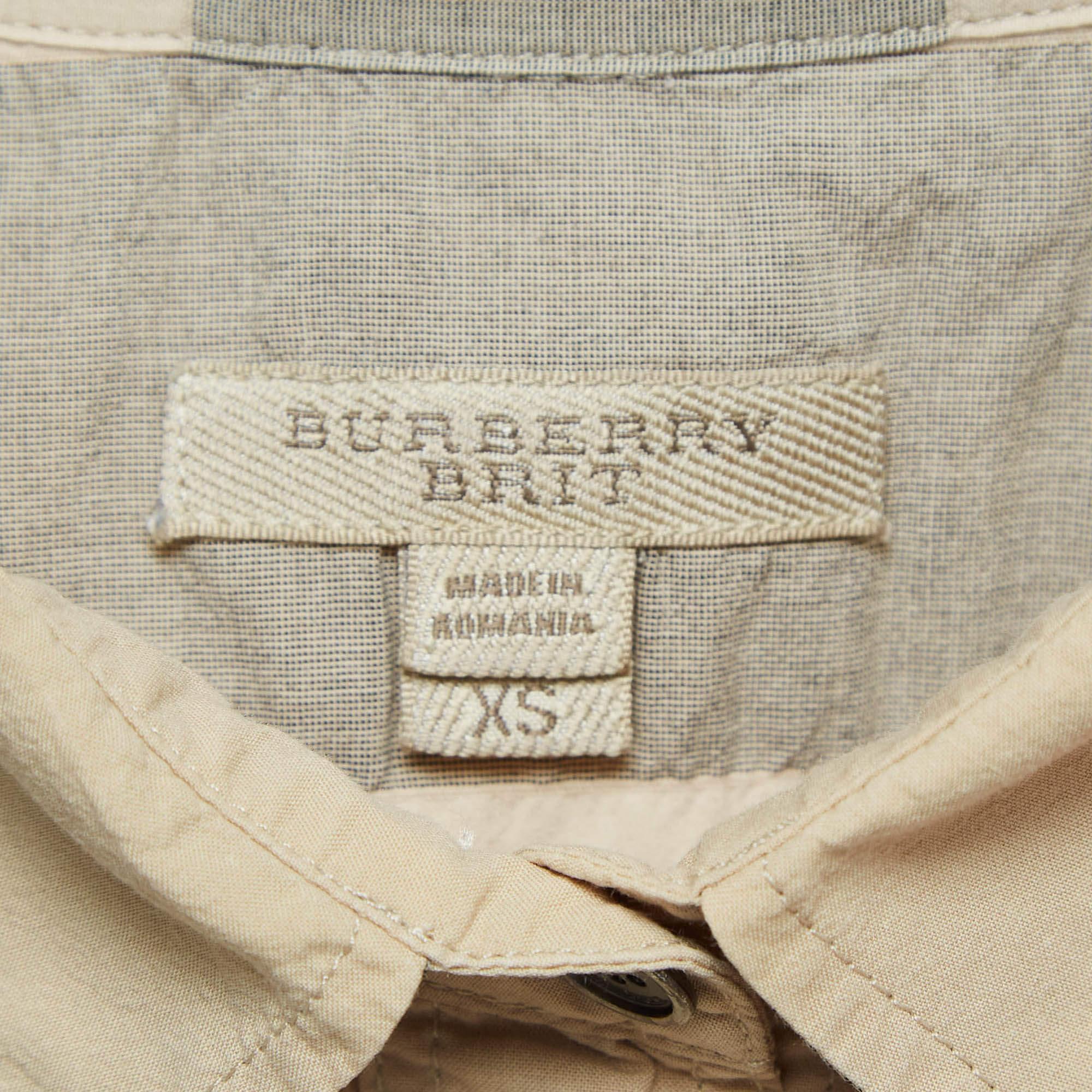 Women's Burberry Brit Beige Giant Check Cotton Tunic XS For Sale