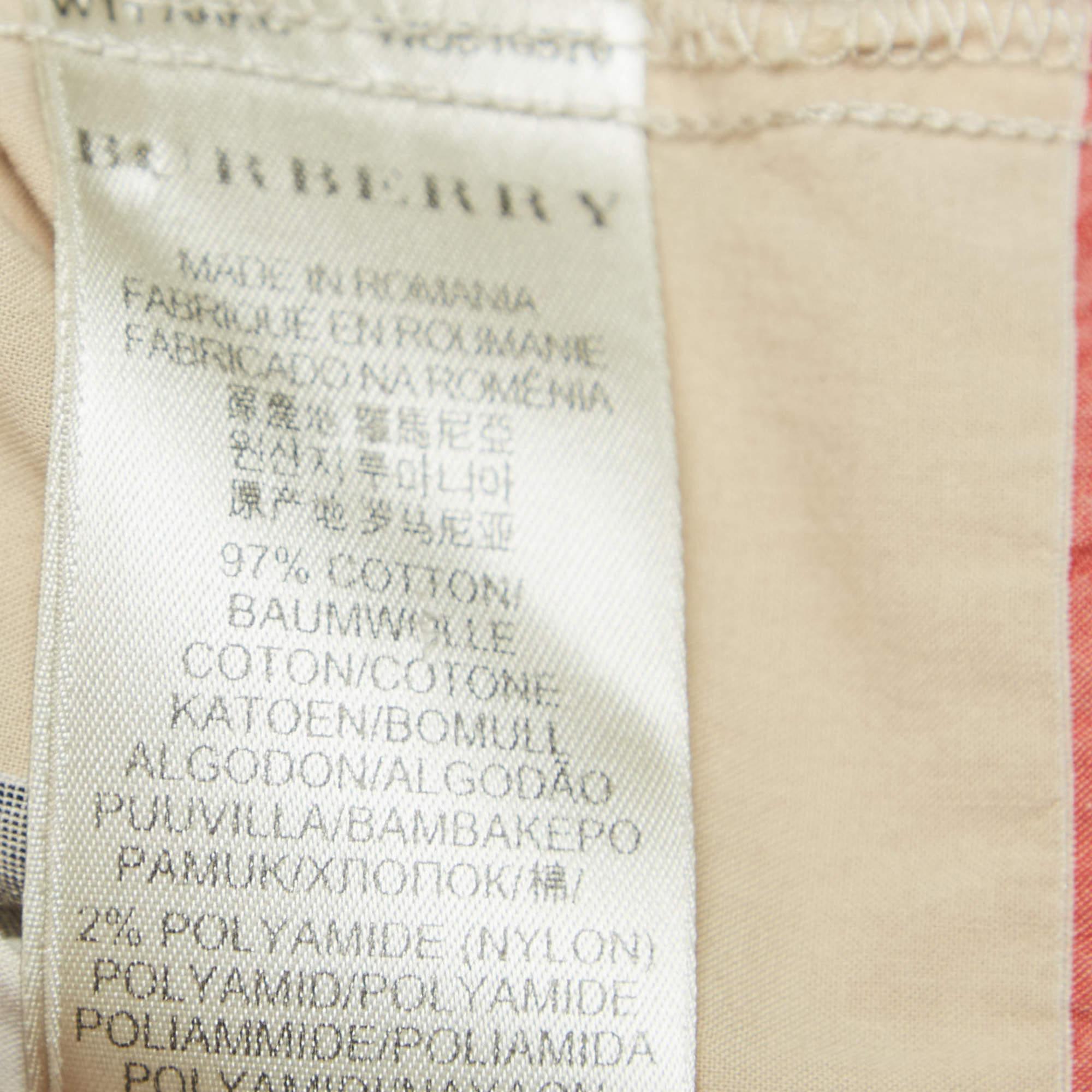 Burberry Brit Beige Giant Check Cotton Tunic XS For Sale 2