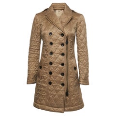 Burberry Brit Beige Nylon Double Breasted Coat XS