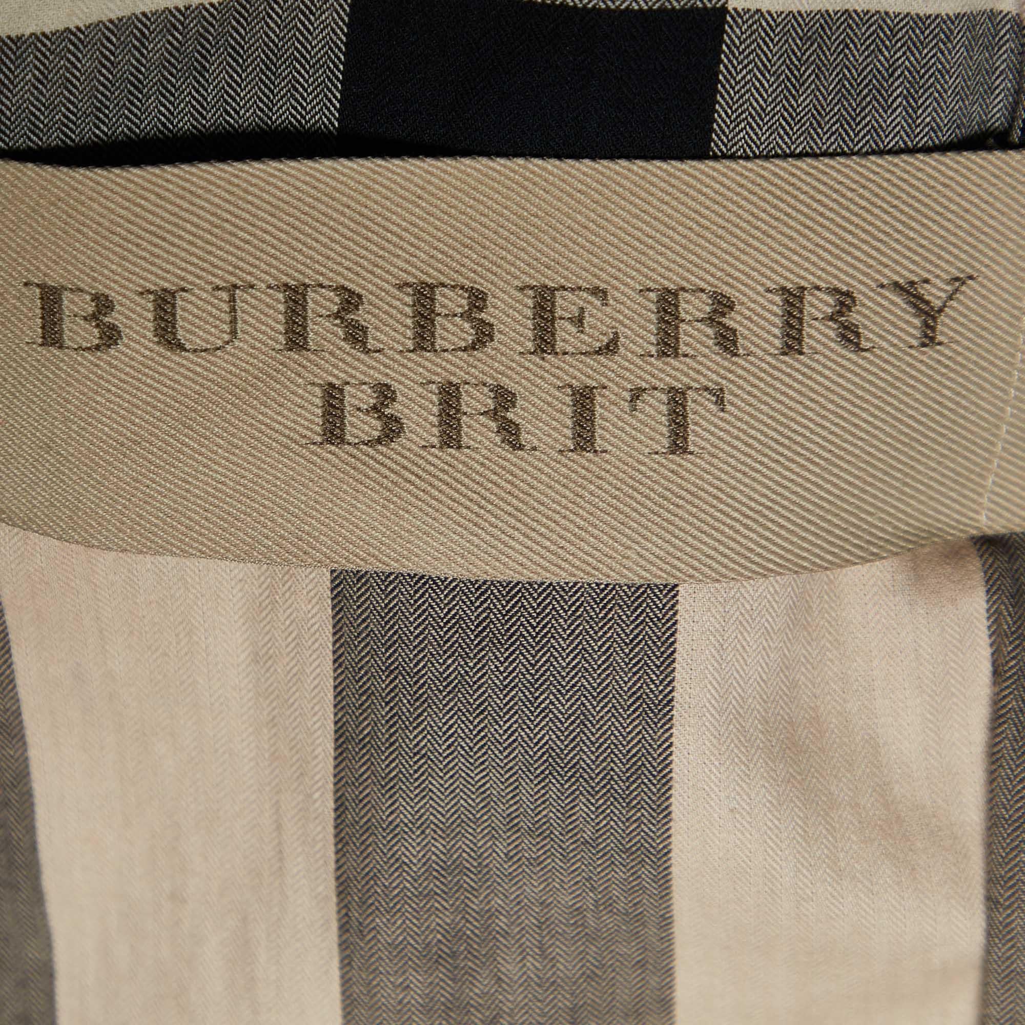 Burberry Brit Black Cotton Belted Trench Coat S 1