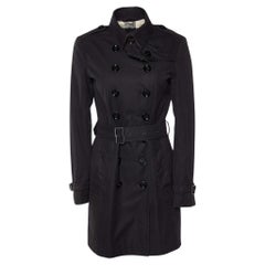 Burberry Brit Black Cotton Belted Trench Coat S