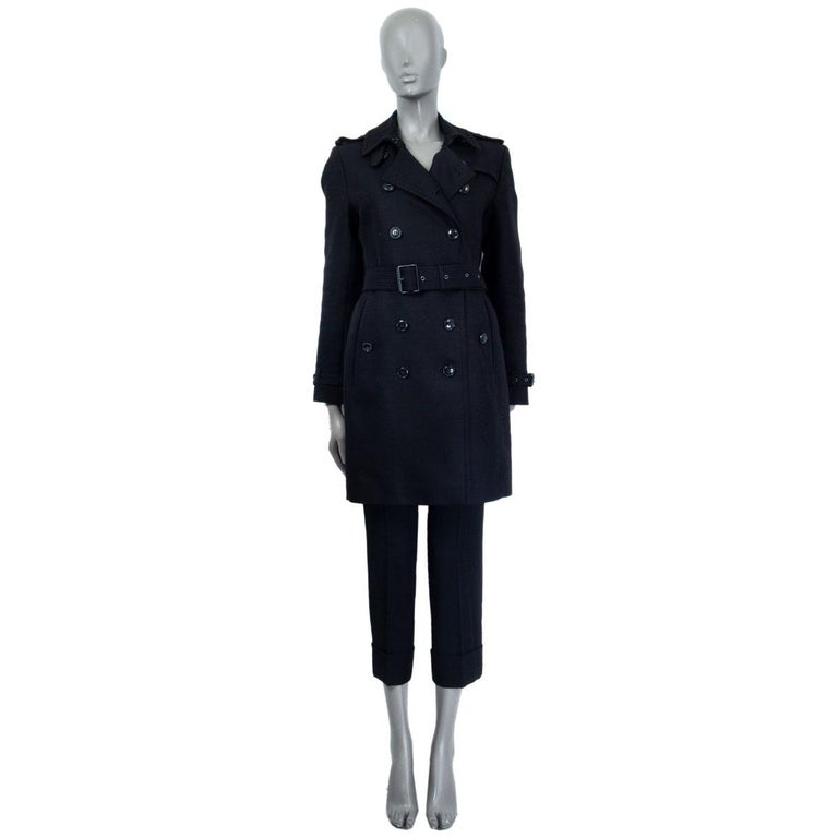 BURBERRY BRIT black cotton blend BRAMINGTON TRENCH Coat Jacket 14 M at ...