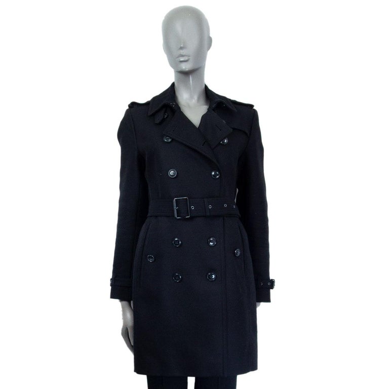 BURBERRY BRIT black cotton blend BRAMINGTON TRENCH Coat Jacket 14 M at  1stDibs