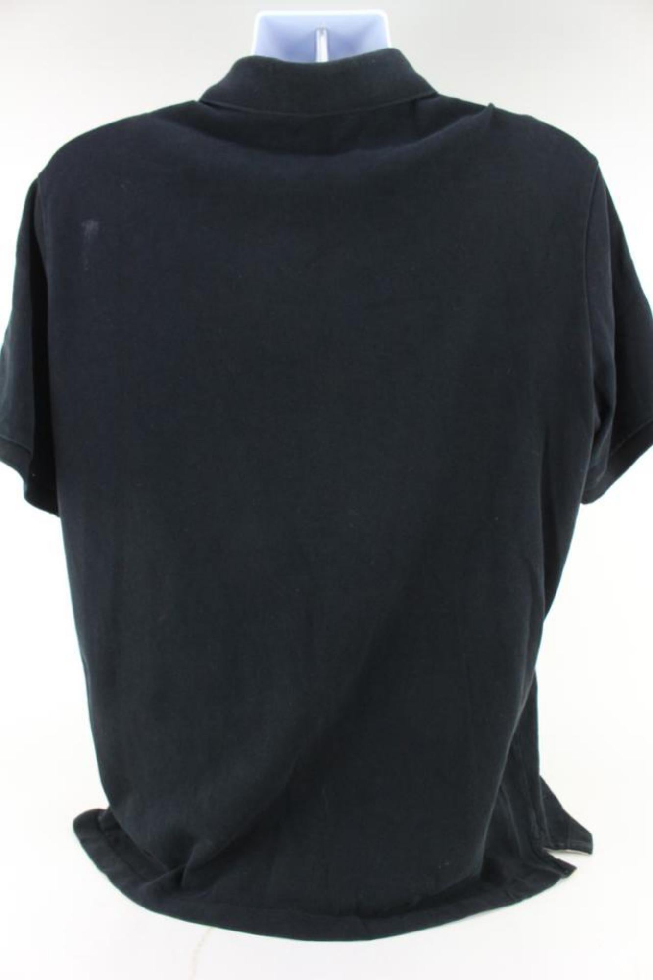 Polo noir Burberry Brit avec grand logo et cheval 60b715s en vente 3