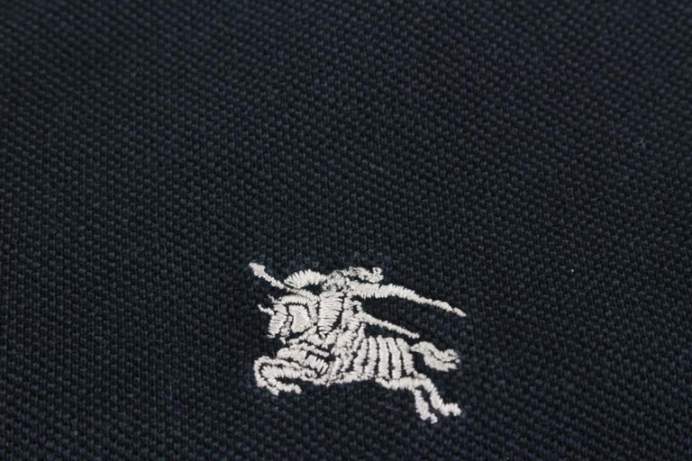 Burberry Brit Black Large Horse Logo Polo Shirt 60b715s For Sale at 1stDibs