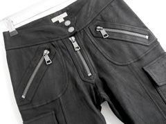 Burberry Brit Black Leather Moto Pants