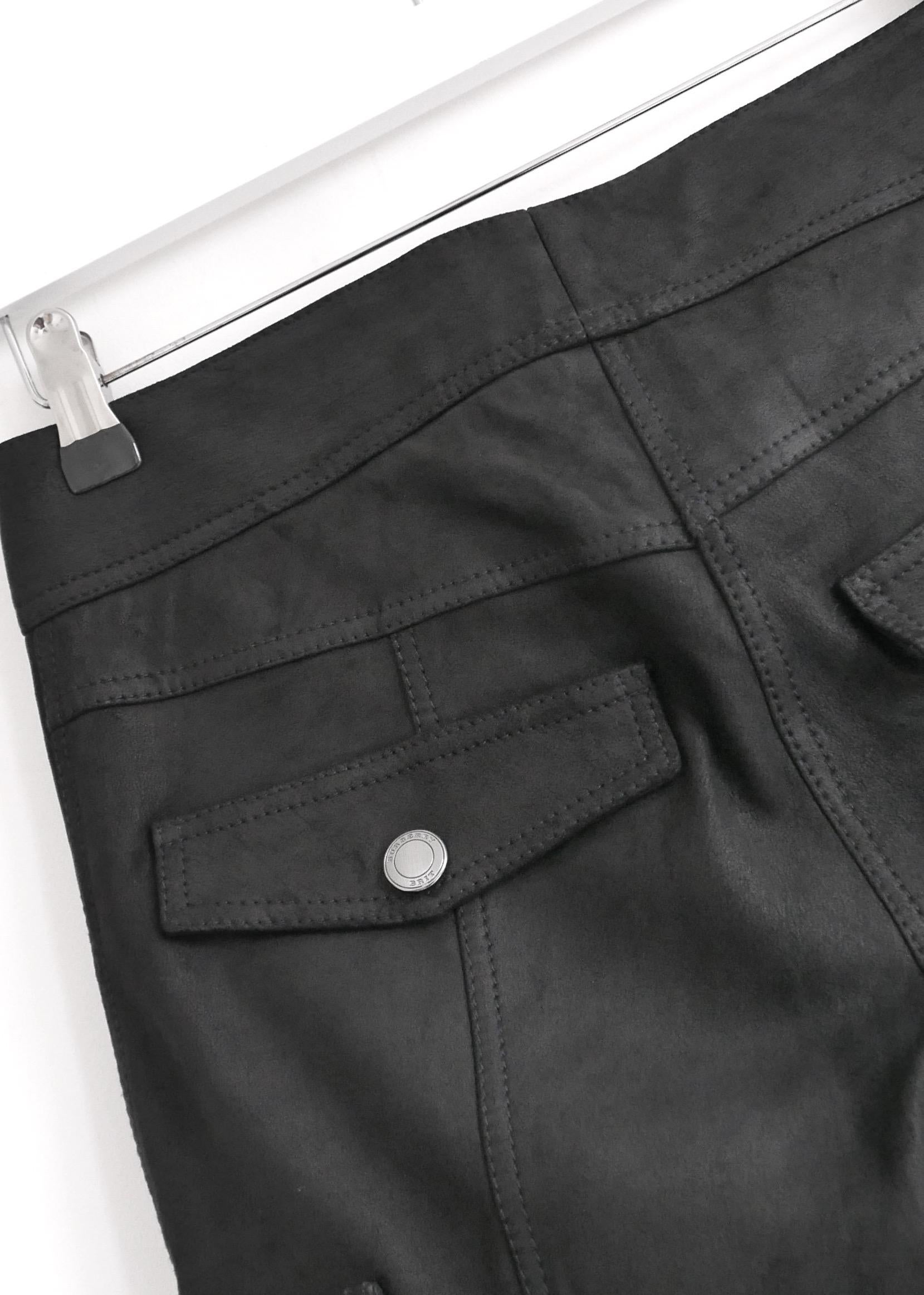 Burberry Brit Black Leather Moto Pants For Sale 1