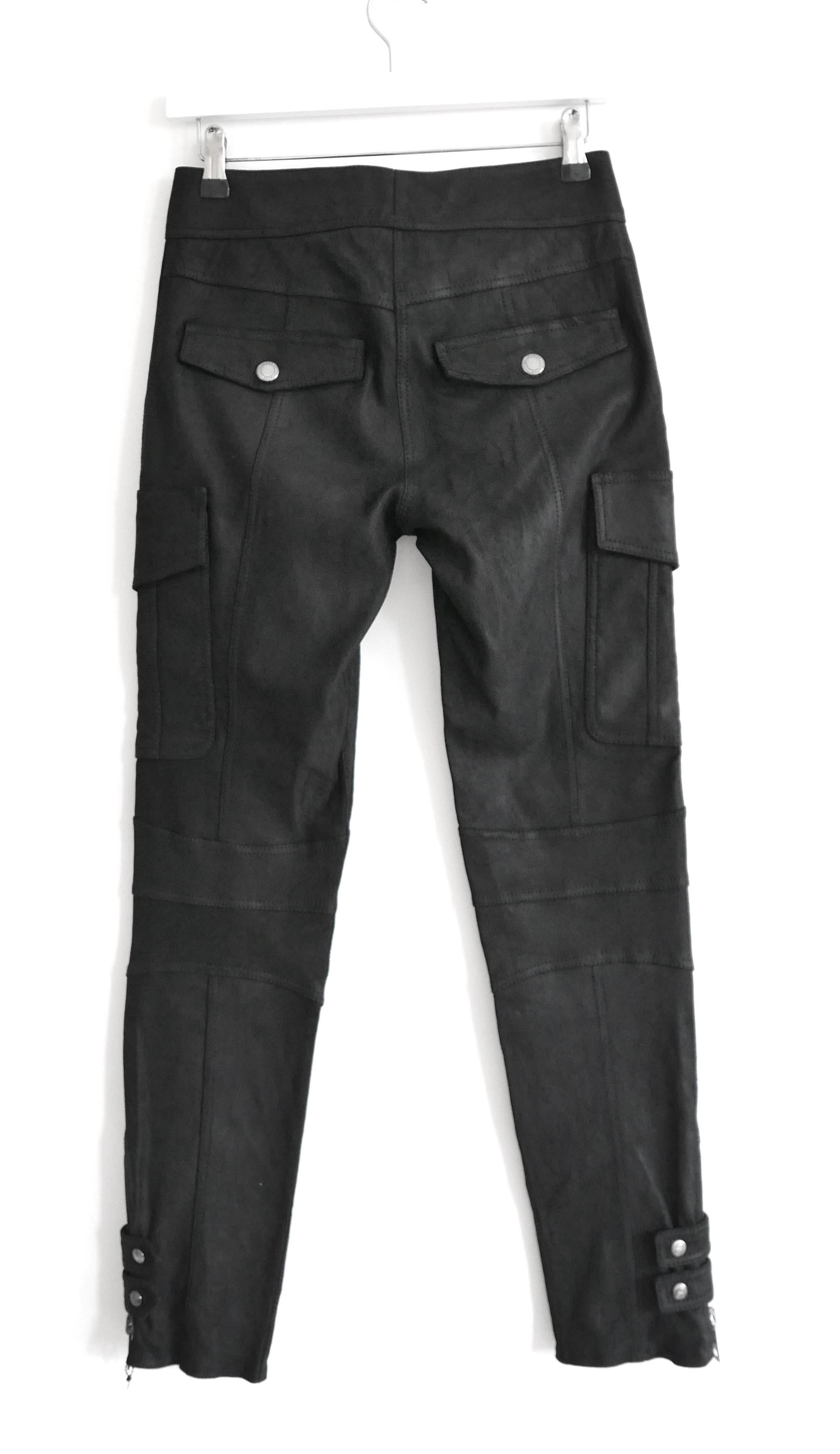 Burberry Brit Black Leather Moto Pants For Sale 2