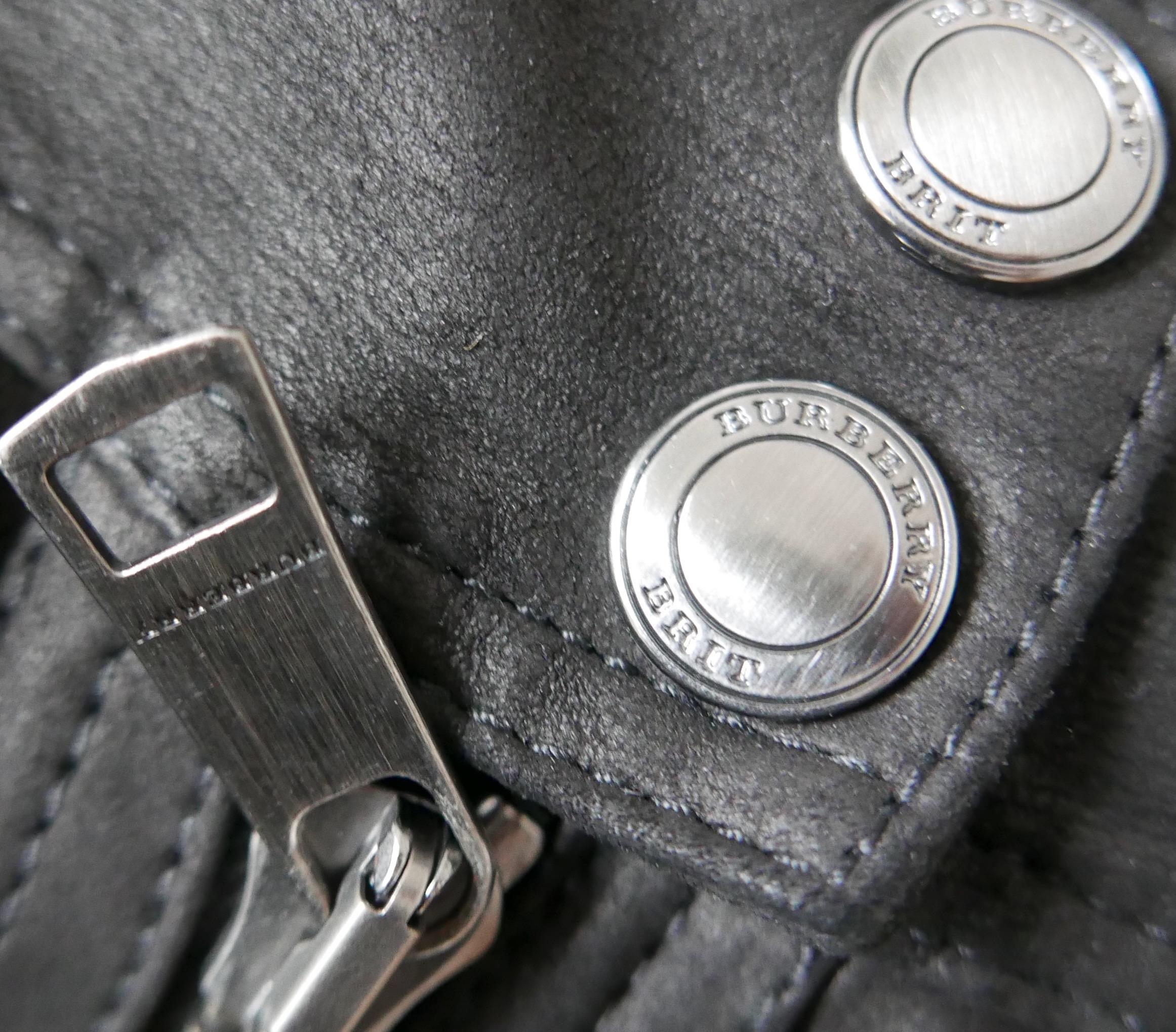 Burberry Brit Black Leather Moto Pants For Sale 4