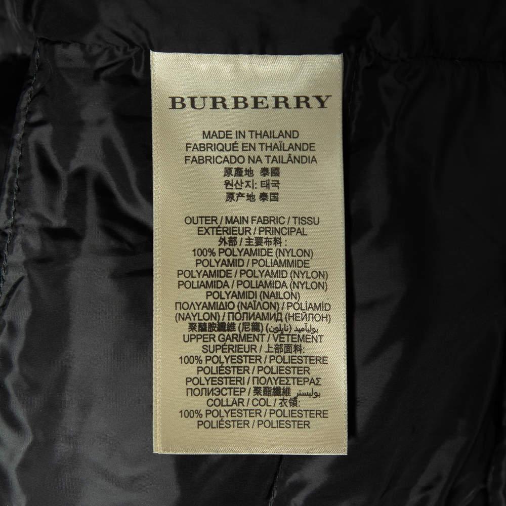 Burberry Brit Black Quilted Hooded Puffer Jacket L 1