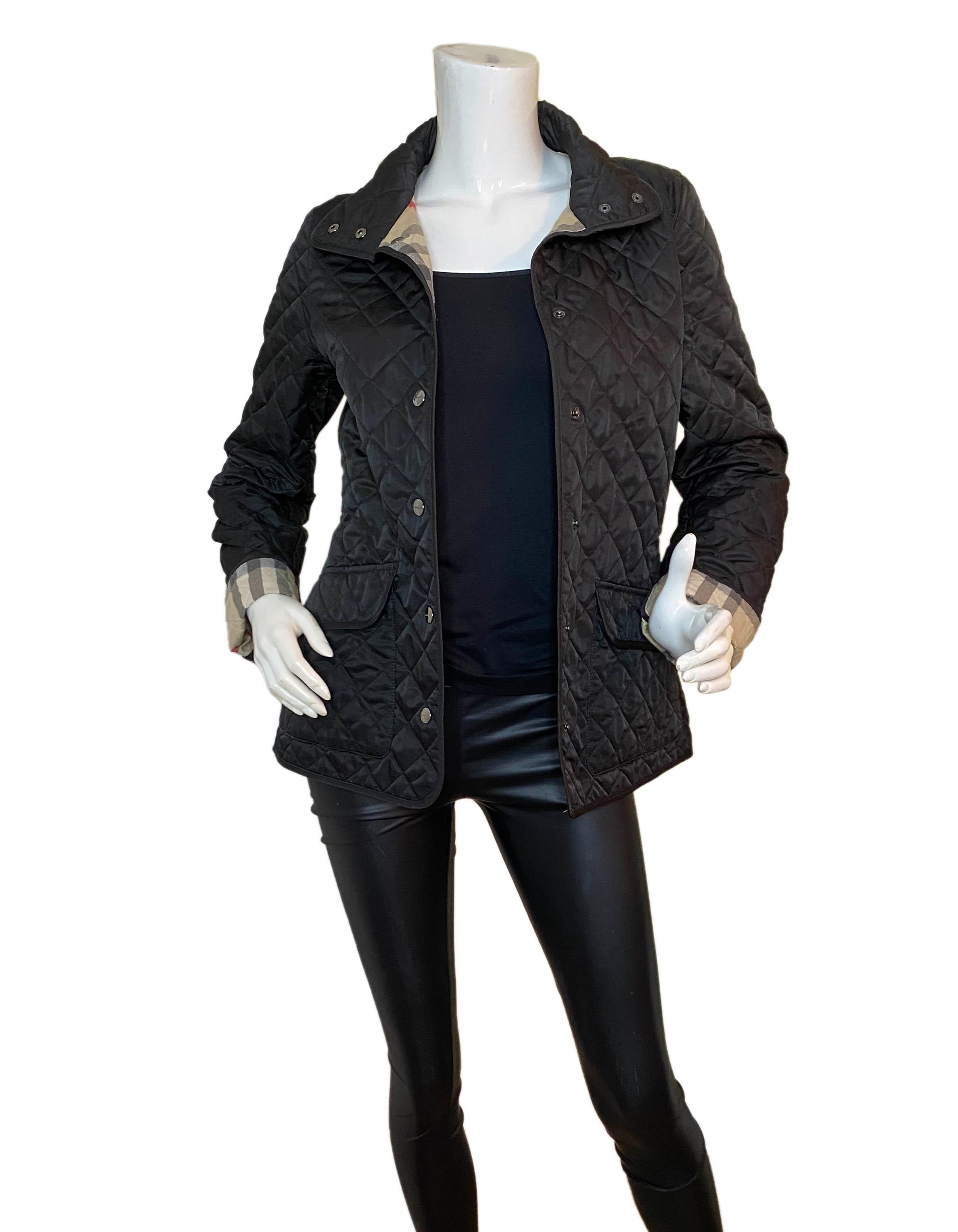 womens quilted jacket with plaid lining