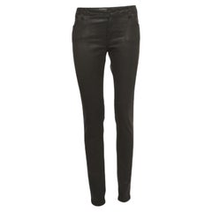 Burberry Brit Black Synthetic Coated Low Rise Jeans L Waist 32"