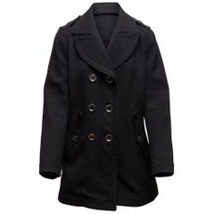 Burberry Brit Black Wool-Blend Peacoat