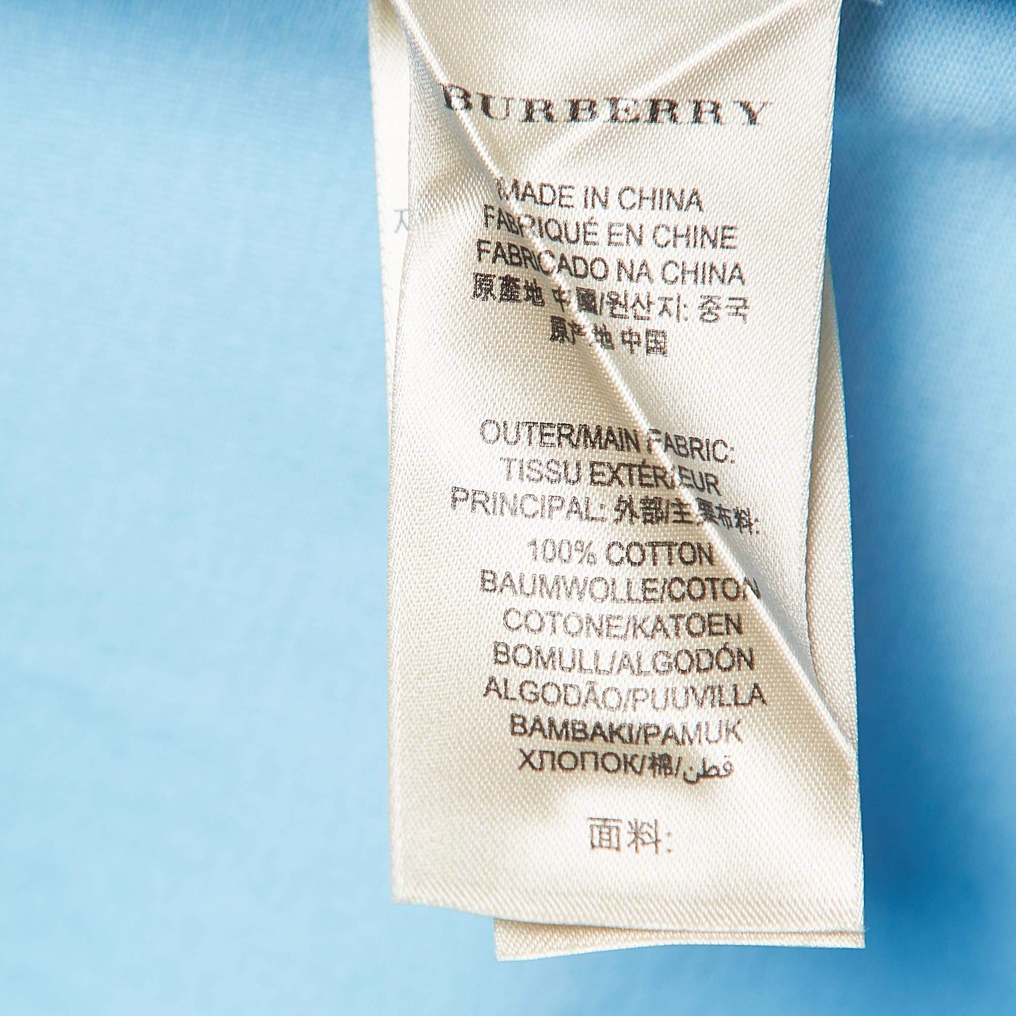 Burberry Brit Blue Cotton Half Sleeve Polo T-Shirt S For Sale 2