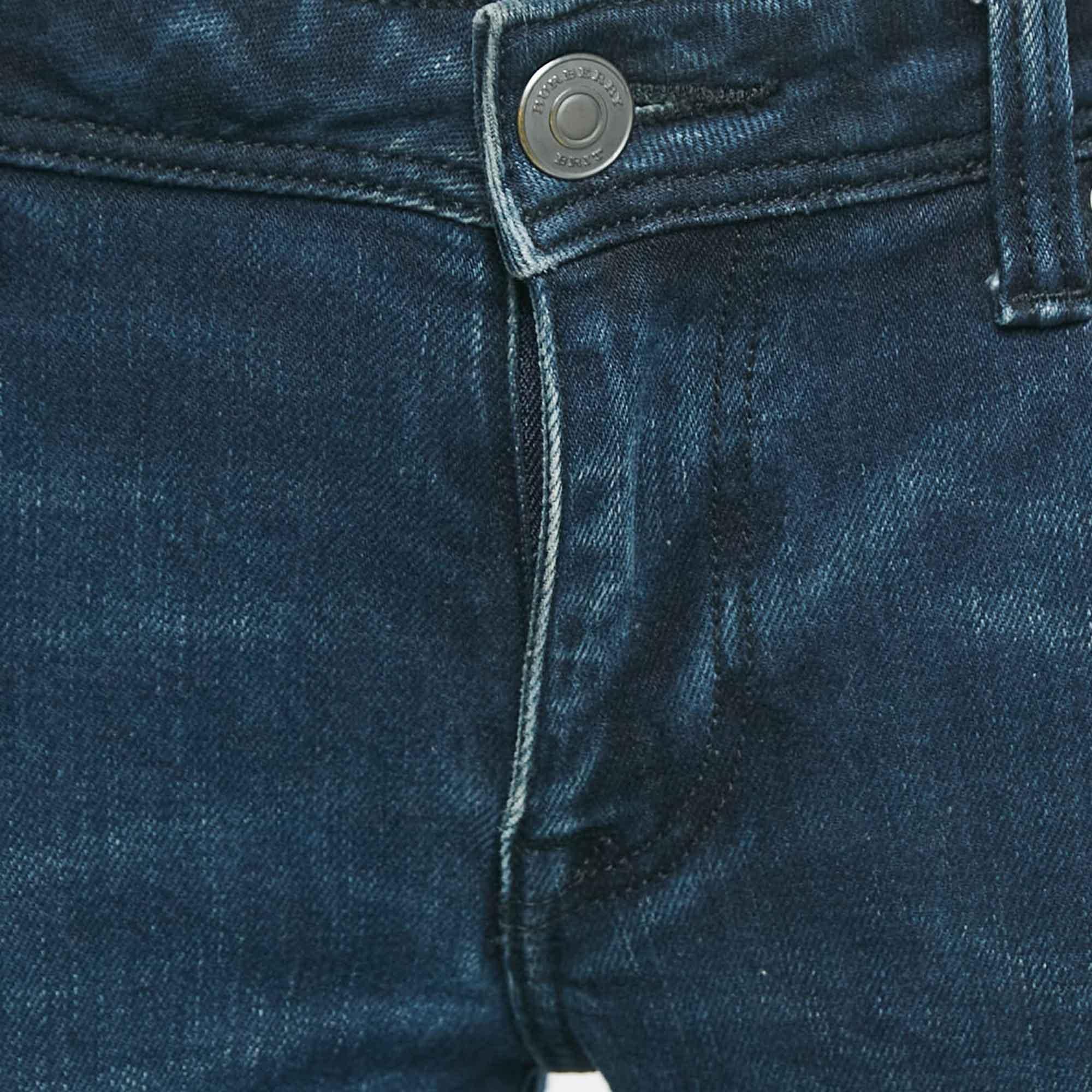 Nero Burberry Brit Blu Denim Skin Fit Jeans M Vita 28