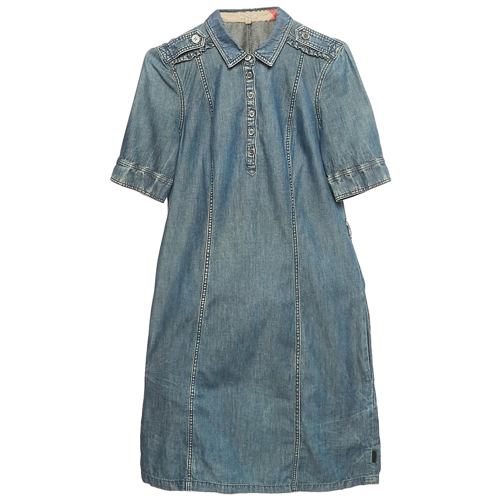 Burberry Brit Blue Washed Denim Mini Dress S