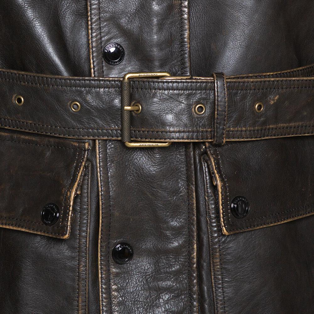 burberry brown leather jacket
