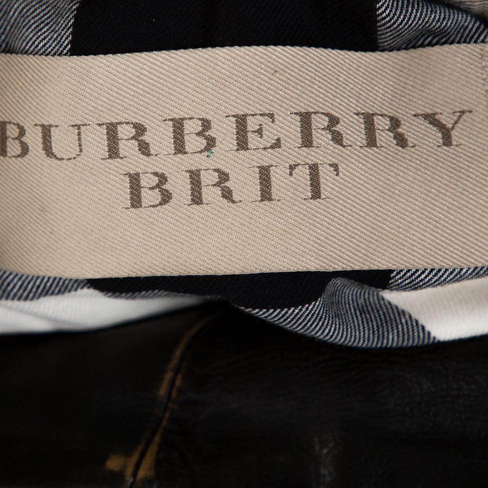 Burberry Brit Braun Lederjacke mit Gürtel L 1