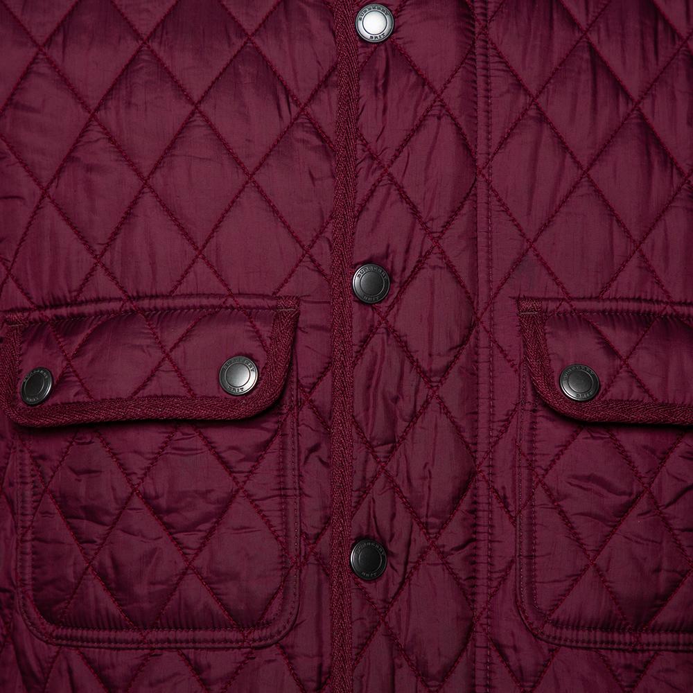 burberry burgundy quilted jacket