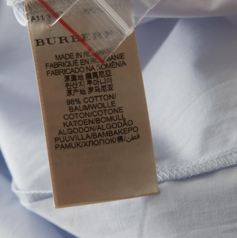 Burberry Brit City Blue Cotton Stretch Button Front Shirt XL 2