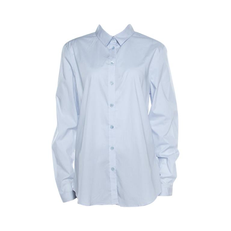 Burberry Brit City Blue Cotton Stretch Button Front Shirt XL