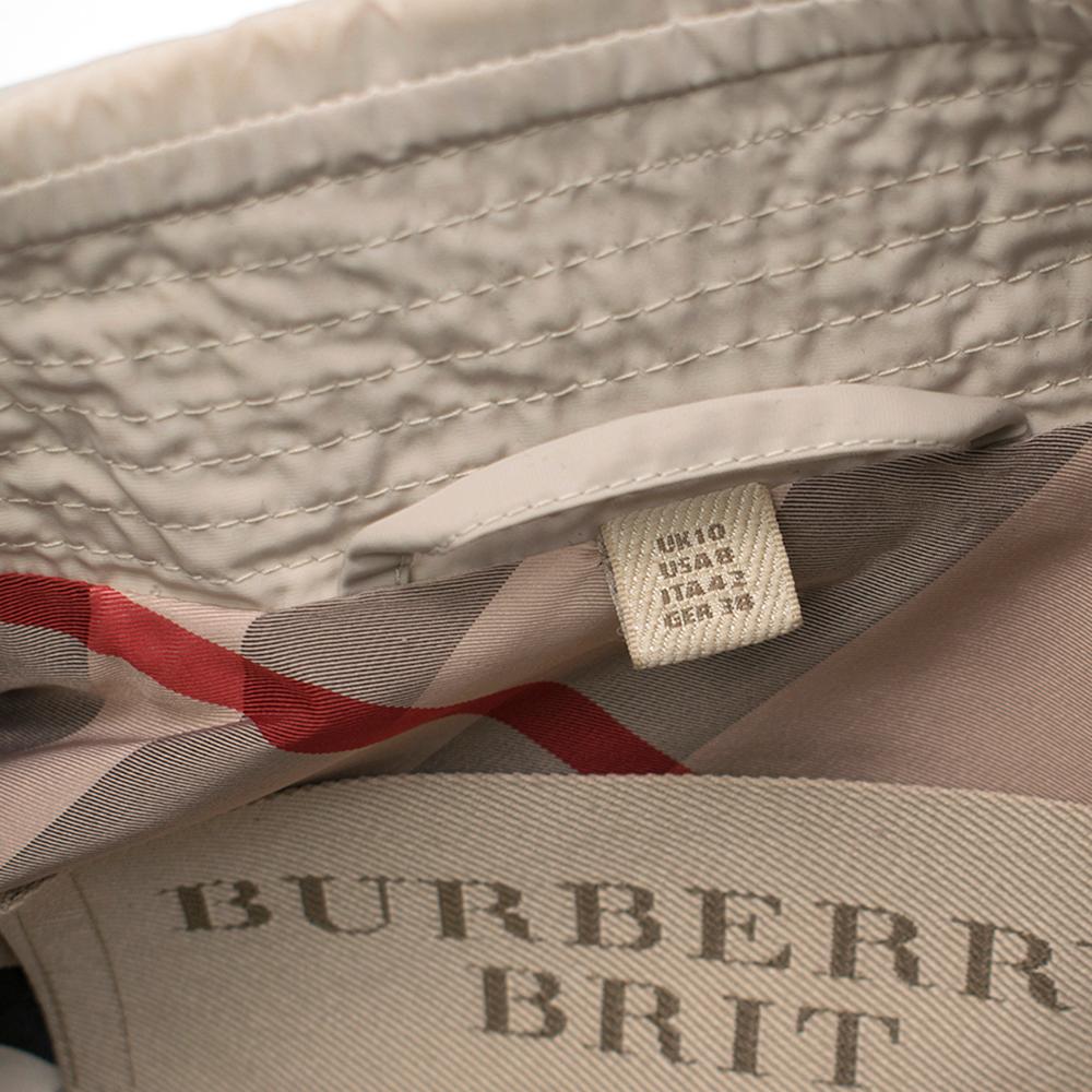 Burberry Brit Classic Beige Double-breasted Trench Coat - Size US 6 In Excellent Condition For Sale In London, GB