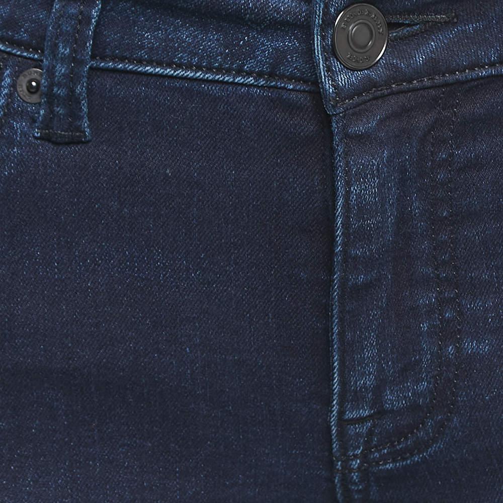 Nero Burberry Brit Jeans Skinny Blu Scuro a Vita Bassa S Vita 27 in vendita