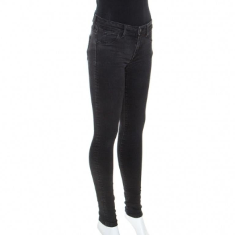 Burberry Brit Dark Grey Denim Skinny Low Rise Jeans M en Bueno estado para la venta en Dubai, Al Qouz 2