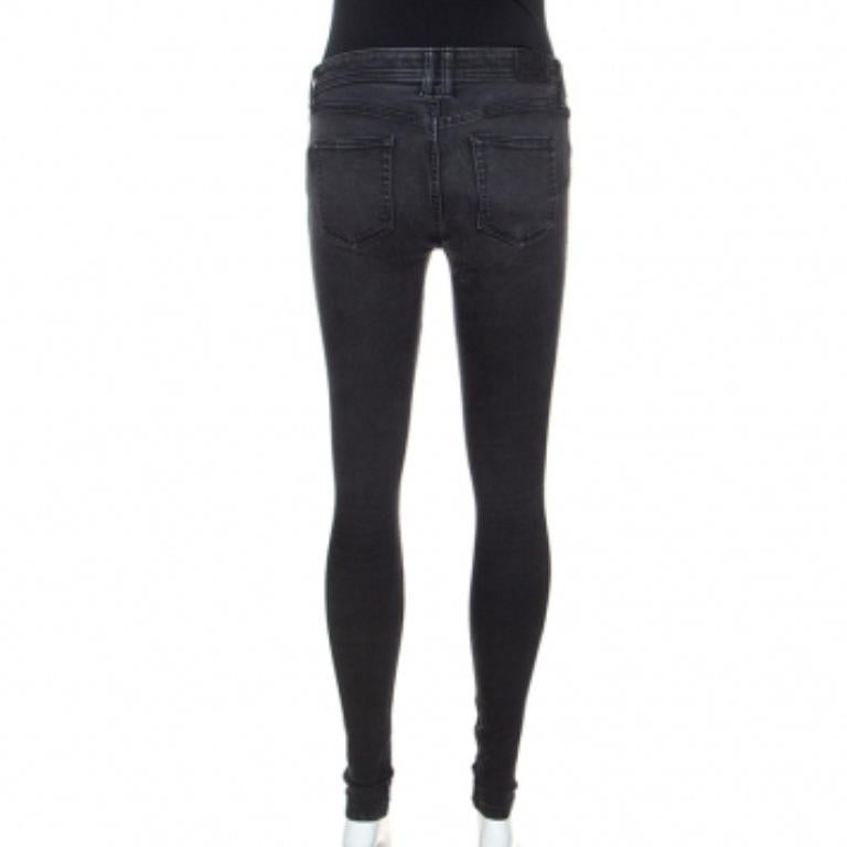 De las mujeres Burberry Brit Dark Grey Denim Skinny Low Rise Jeans M en venta