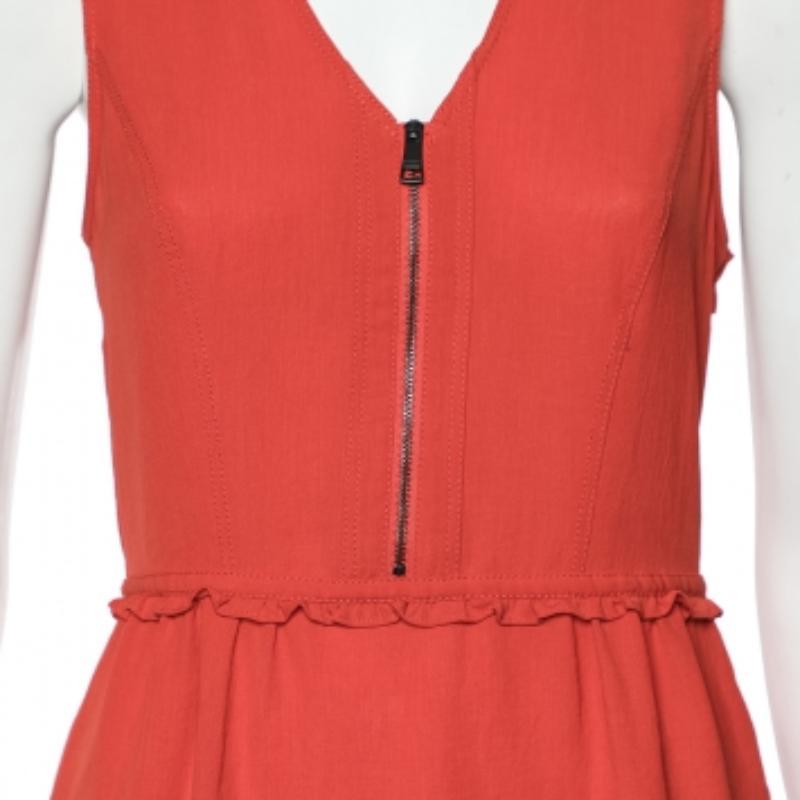 Burberry Brit Dark Orange Sleeveless Mini Dress S For Sale 1