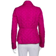 Burberry Brit Fuschia Pink Synthetic Quilted Jacket S