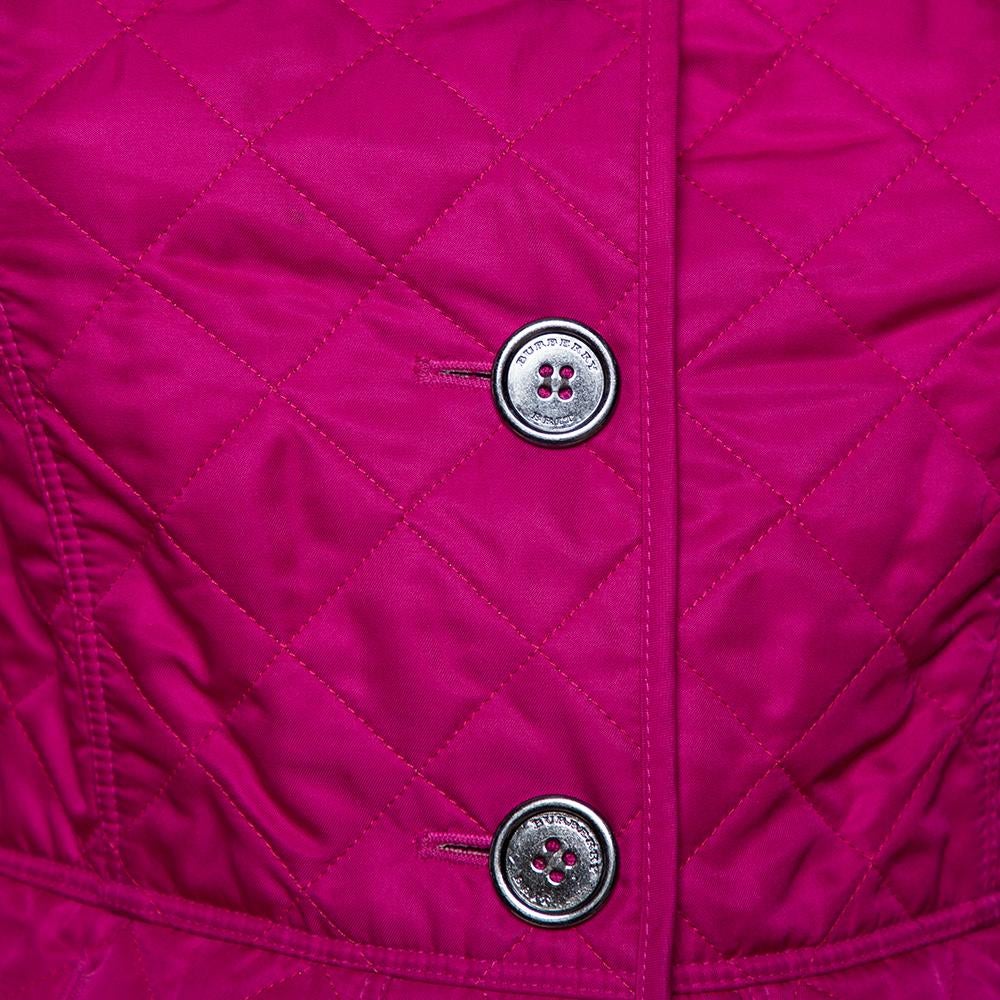Burberry Brit Fuschia Rosa Synthetik gesteppte Jacke S 1