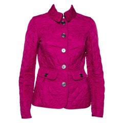 Burberry Brit Fuschia Pink Synthetic Quilted Jacket S