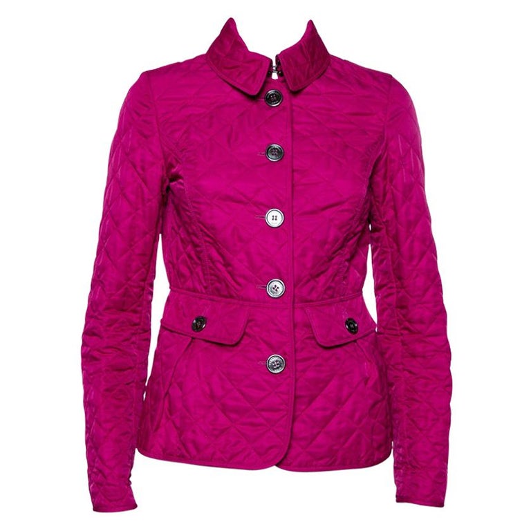 Burberry Brit Fuschia Pink Synthetic Quilted Jacket S at 1stDibs
