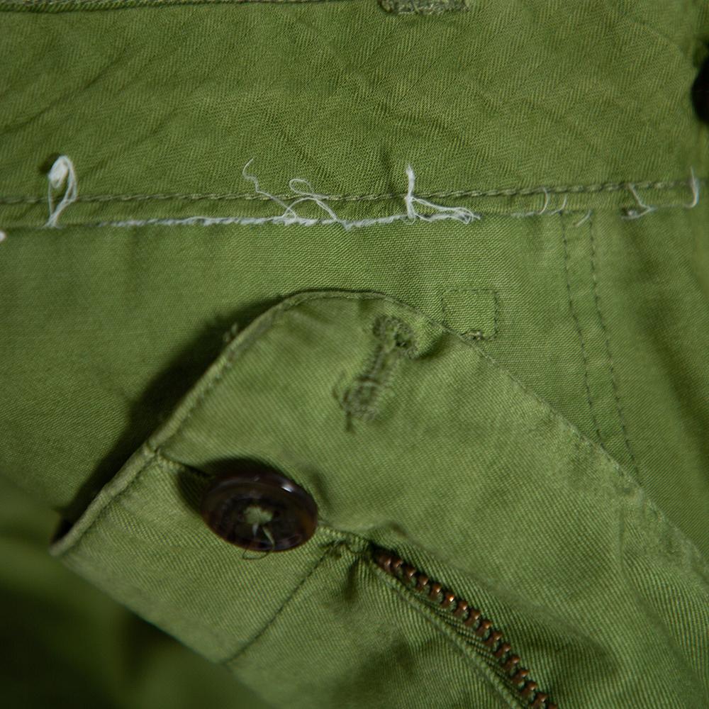 Burberry Brit Green Denim Cargo Pocket Detail Shorts XL In Good Condition In Dubai, Al Qouz 2