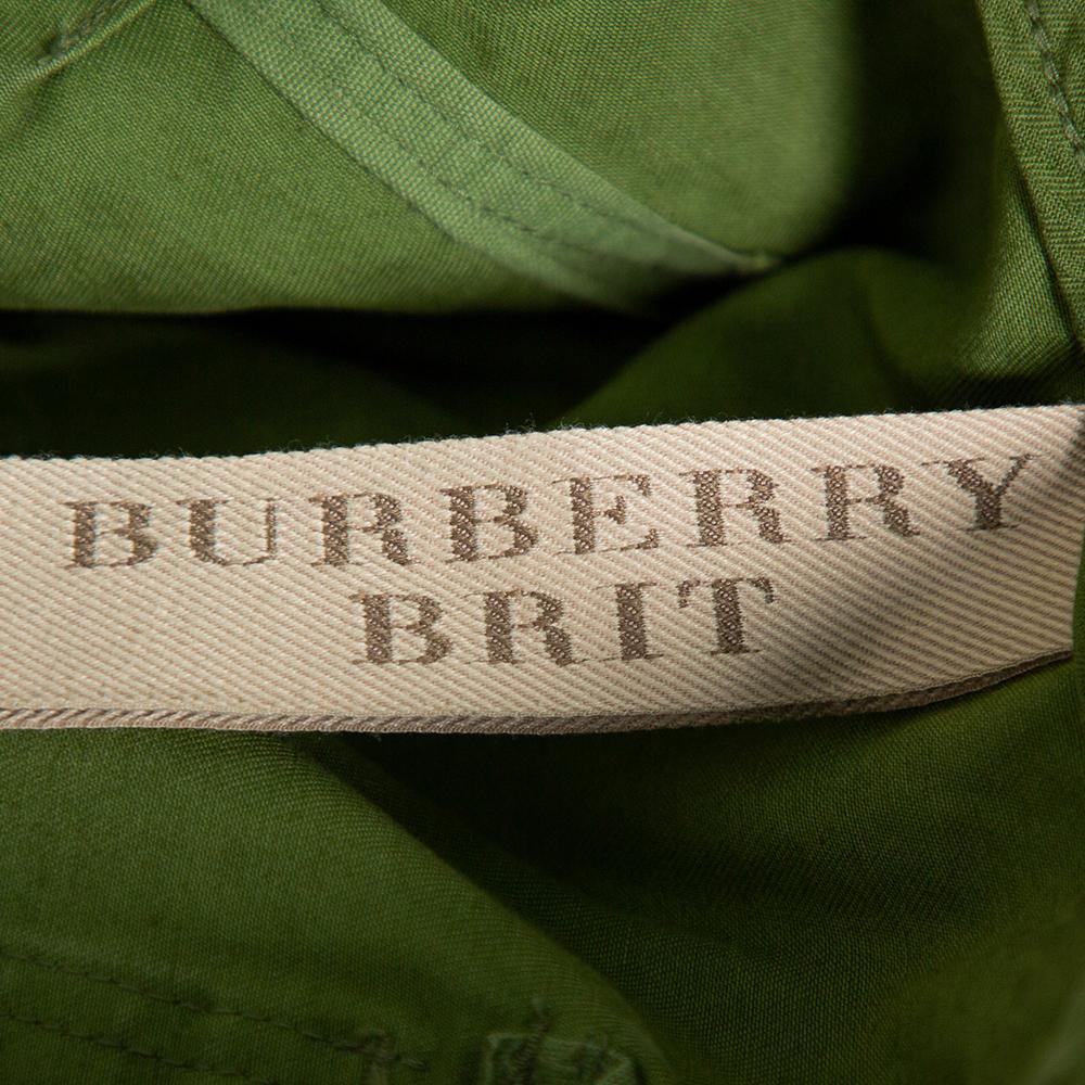 Burberry Brit Green Denim Cargo Pocket Detail Shorts XL 1