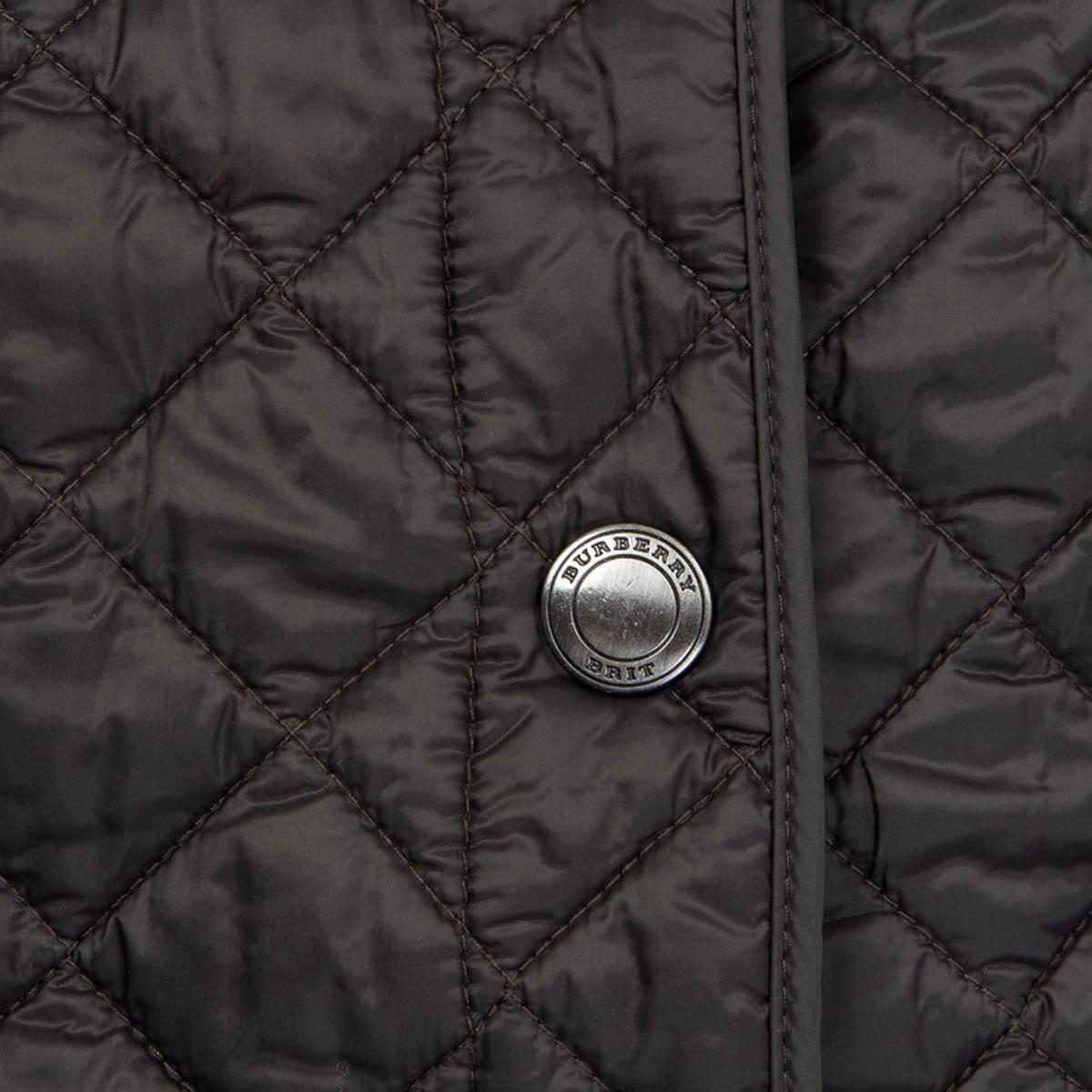 Black BURBERRY BRIT grey nylon KENCOTT QUILTED Jacket S