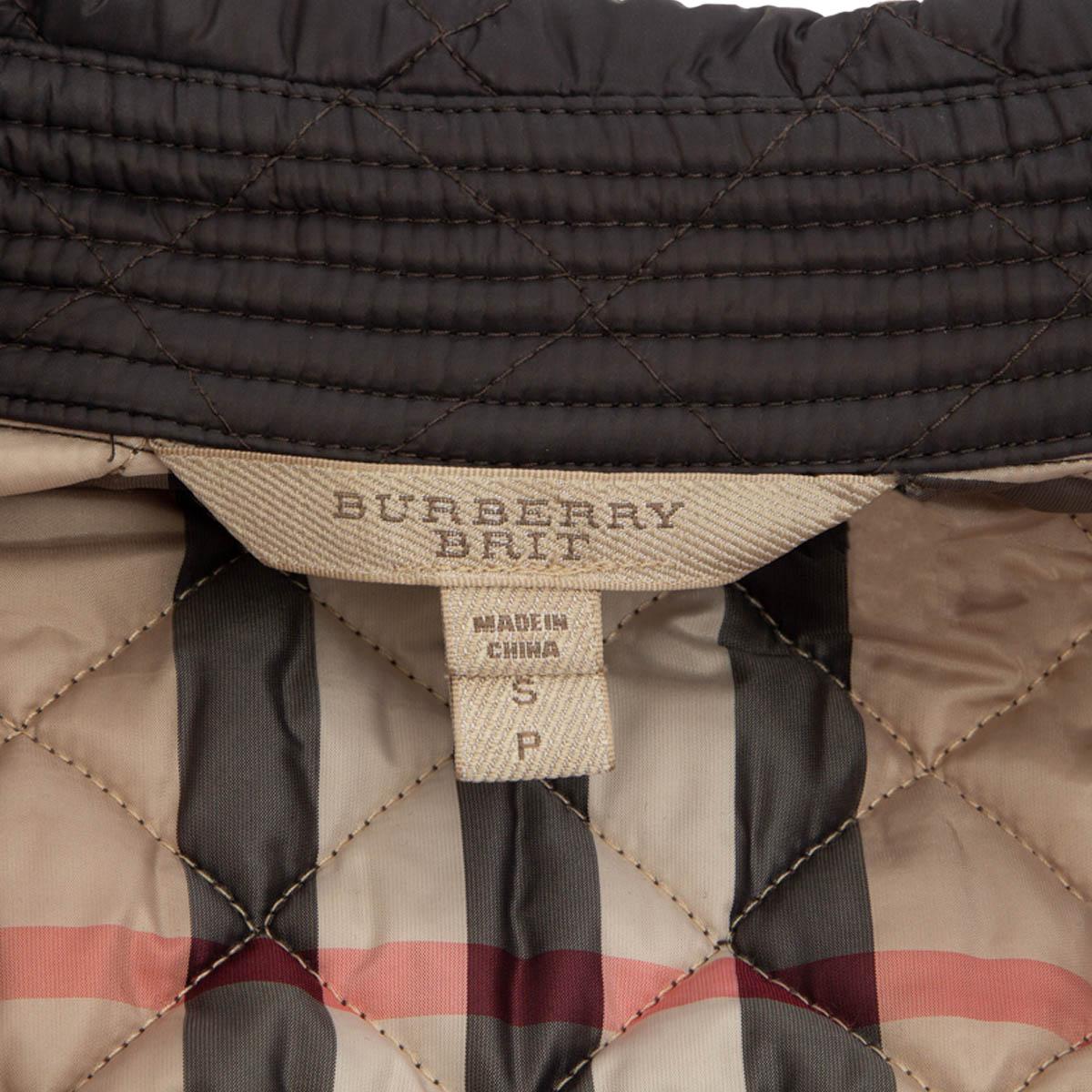 BURBERRY BRIT grey nylon KENCOTT QUILTED Jacket S In Good Condition In Zürich, CH