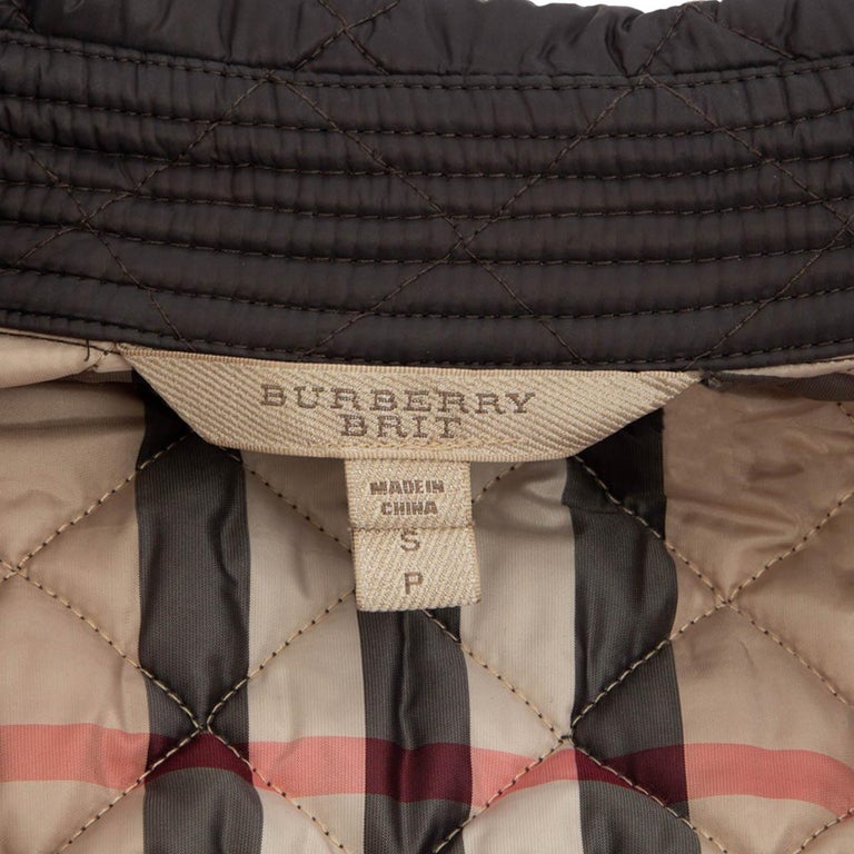 BURBERRY BRIT grey nylon KENCOTT QUILTED Jacket S For Sale at 1stDibs