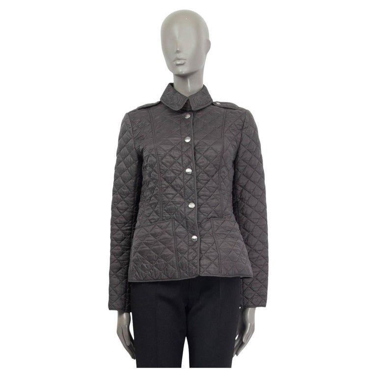 BURBERRY BRIT grey nylon KENCOTT QUILTED Jacket S For Sale at 1stDibs
