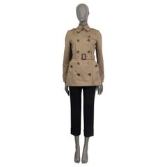 BURBERRY BRIT kahki beige cotton TRENCH Coat Jacket 34 XS