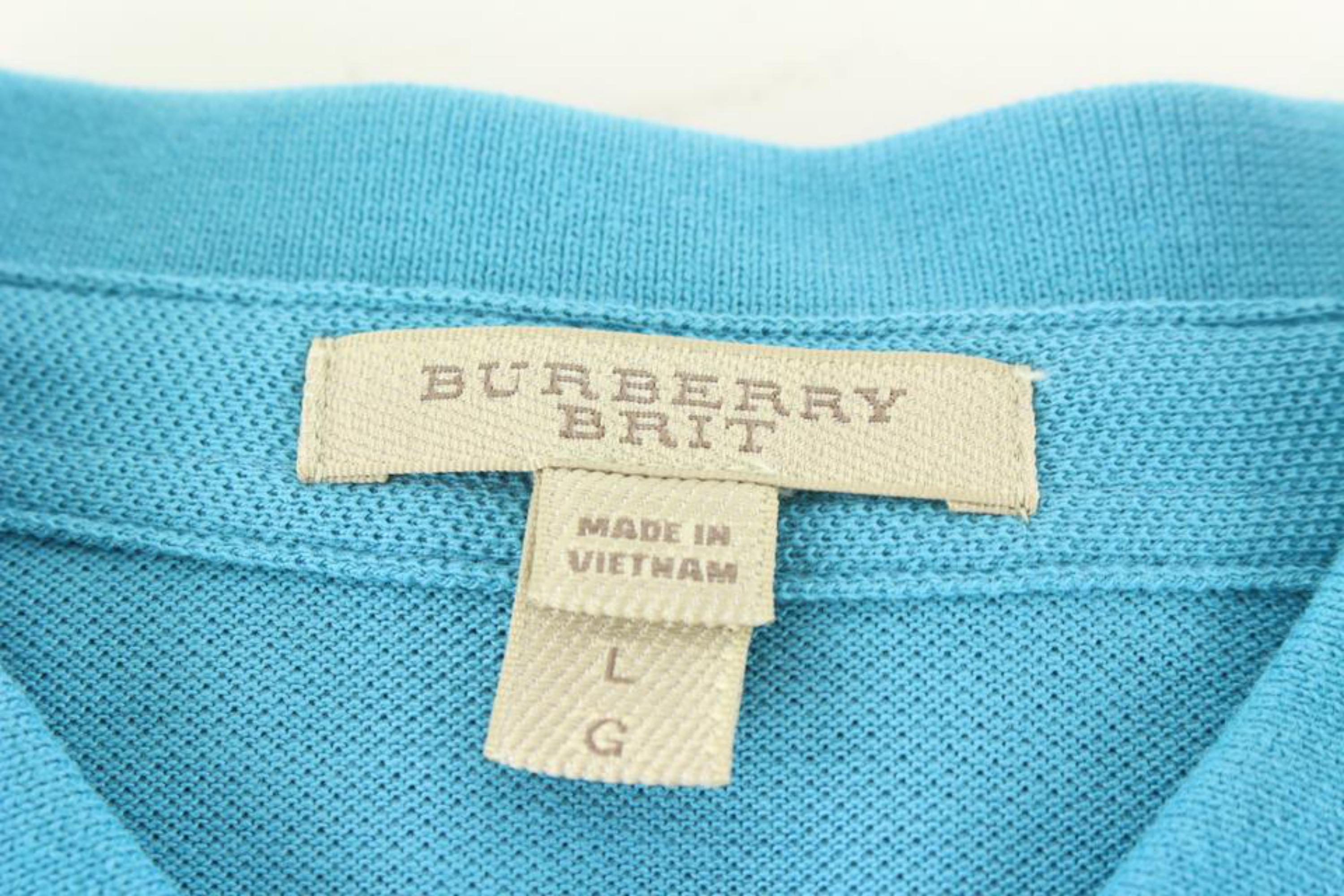 Burberry Brit Men's Large Light Blue Logo Polo Shirt 56B715S For Sale 6