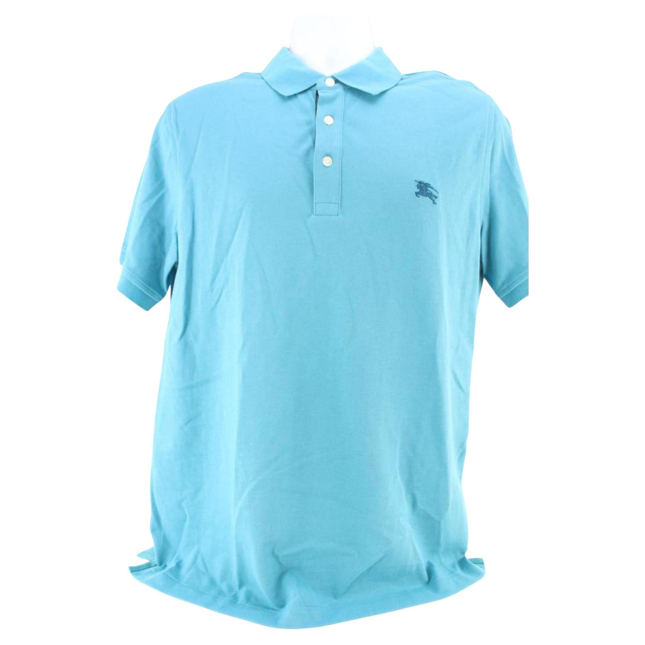 Burberry Brit Men's Large Light Blue Logo Polo Shirt 56B715S For Sale