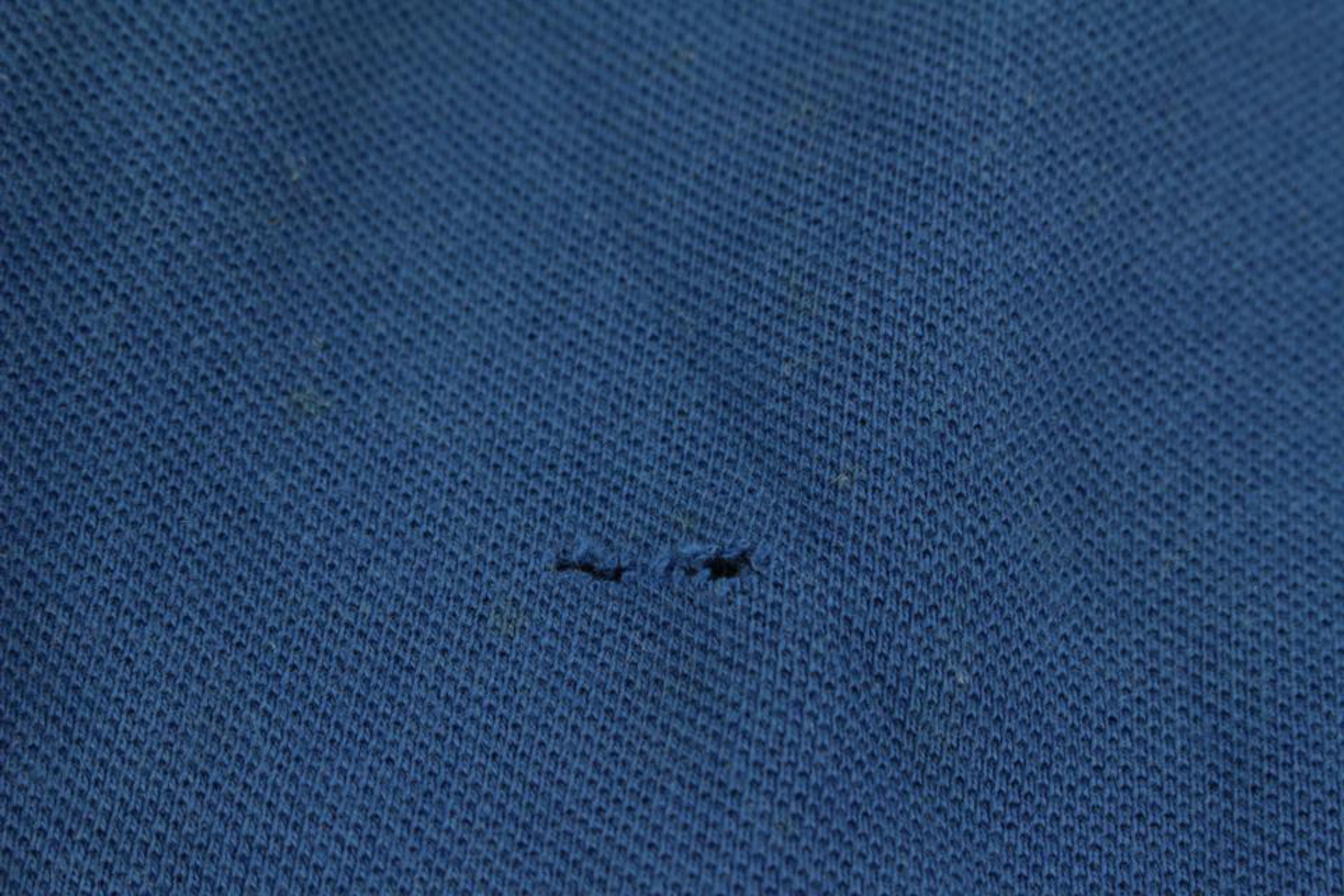 Burberry Brit Mens S Royal Blue Nova Check Collar Button Up Short Sleeve Polo  For Sale 4