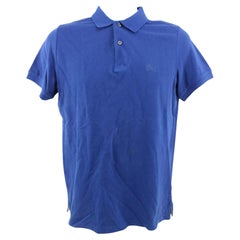 Burberry Brit Herren S Royal Blue Nova Kariertes Kurzarm-Polo mit Knopfleiste und Kragen 