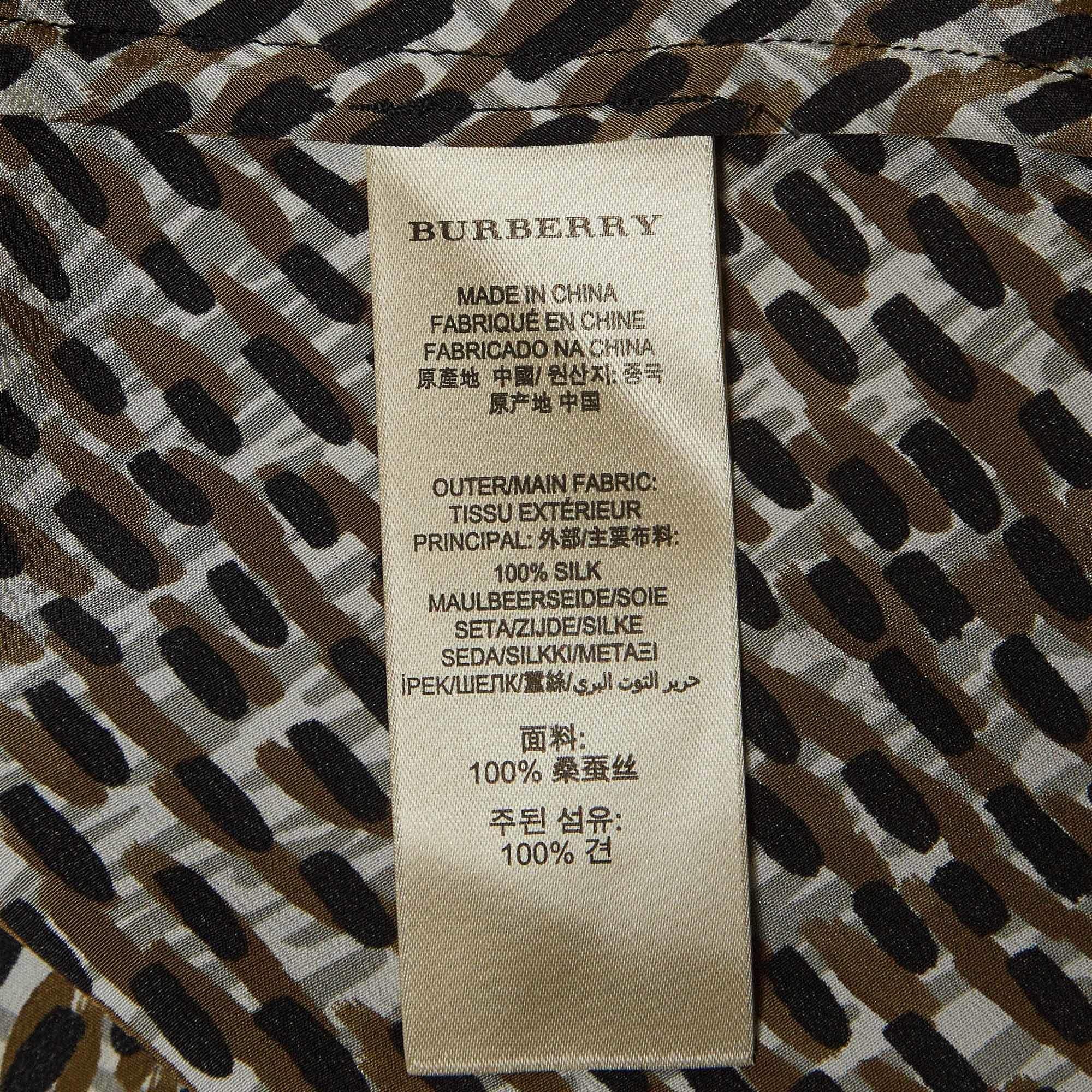 Burberry Brit Multicolor Printed Silk Sleeveless Top XL For Sale 1