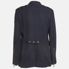Burberry Brit Navy Blue Cotton Single Breasted Blazer M