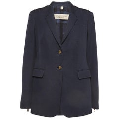 Burberry Brit Marineblauer einreihiger Blazer aus Baumwolle M